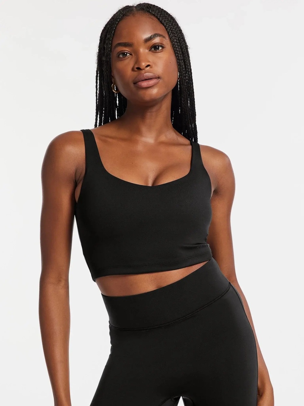 BANDIER V-Neck Tempo Crop Bra - Black